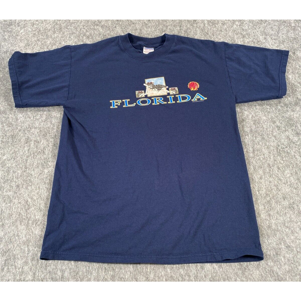 Gildan Heavy Cotton Florida Cat 2002 Size Medium Logo Shirt Short Sleeve